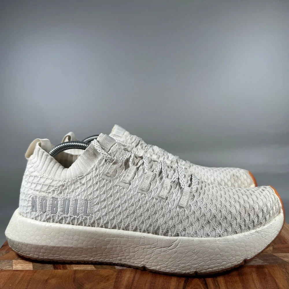 NOBULL Knit Runner Mens 11 Sand Beige Lightweight Training Shoes Gum Sole